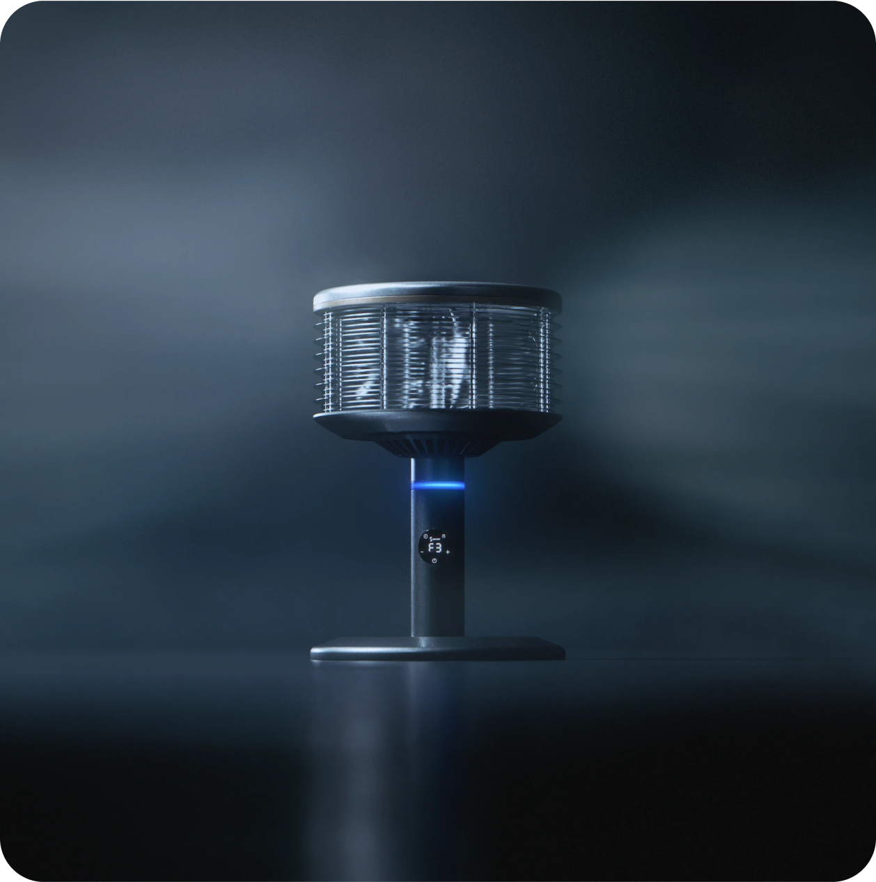 thumbnail image 2 of 15" 360° Rotating Fan With 2 Settings, Vertical Fan, Black White Black 2 of 13