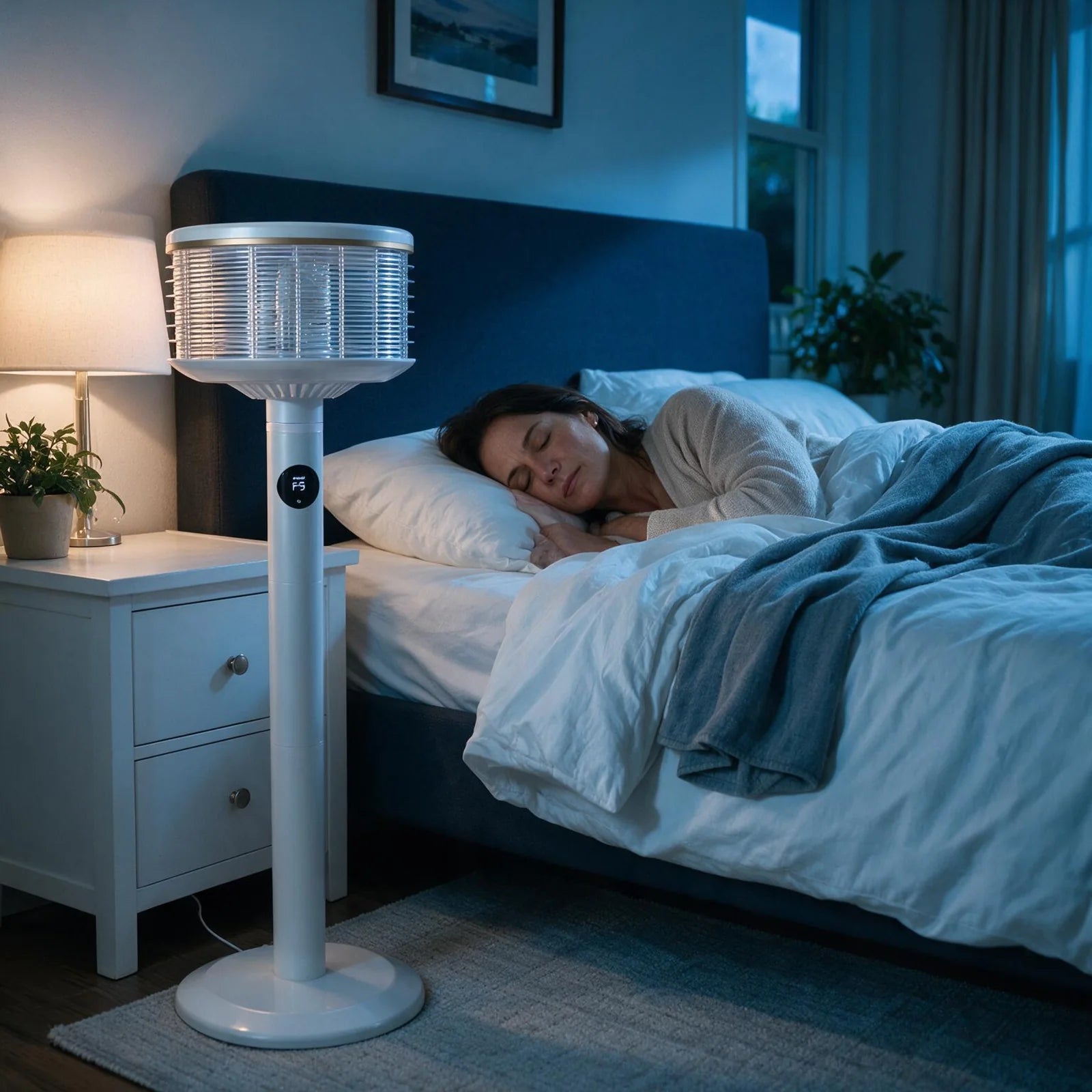 Man sleeping deeply in a calm bedroom